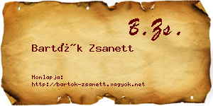 Bartók Zsanett névjegykártya