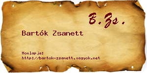 Bartók Zsanett névjegykártya